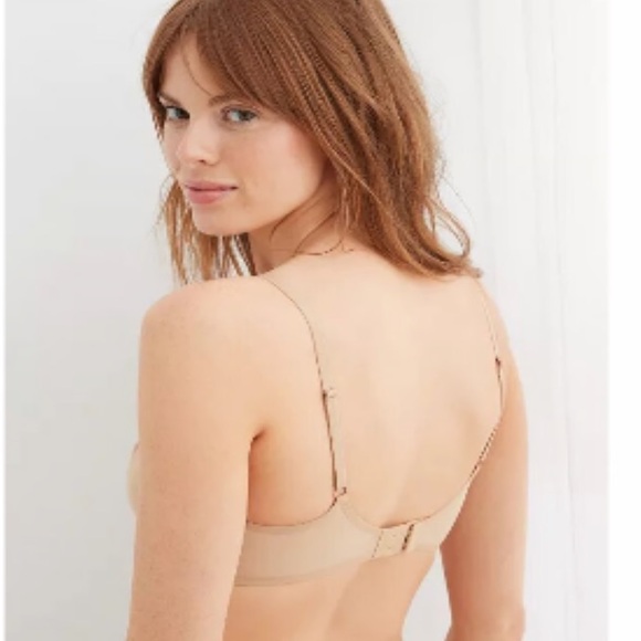 NWT Smoothez by Aerie Women's Balconette Sheer Mesh Unlined Bra Beige - Picture 2 of 4